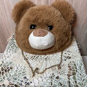 Brown Teddy Bear Crossbody Tote Bag